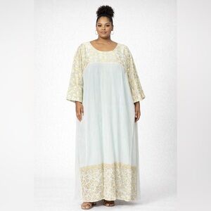 Take 50% OFF- Shein Curve Light Green and Gold Embellishments, Size-4XL